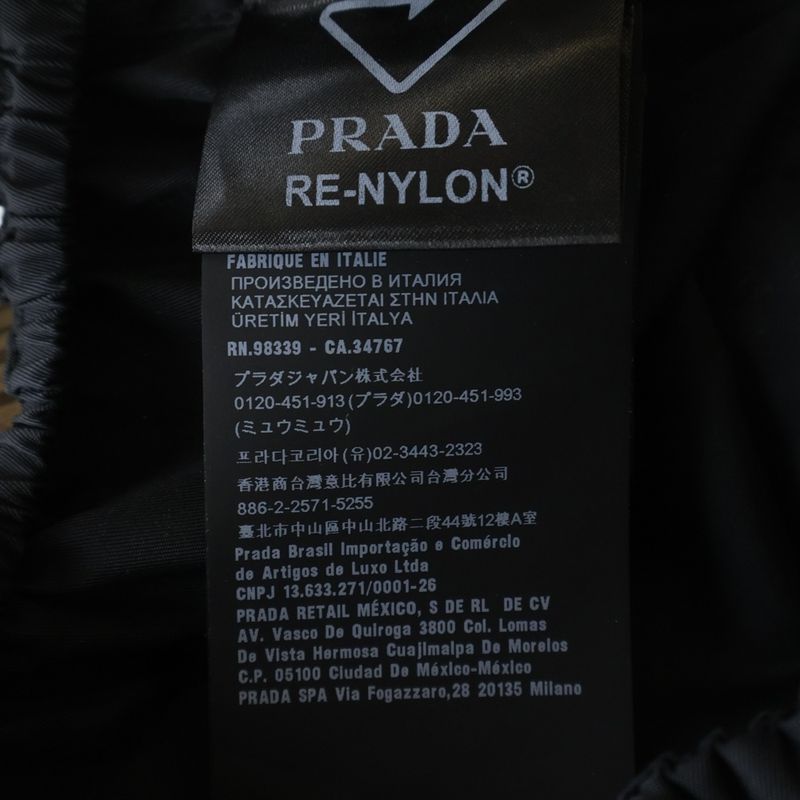 Prada Re-Nylon Gabardine Sleeve Crop Top Nylon Shirt Black