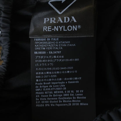Prada Re-Nylon Gabardine Sleeve Crop Top Nylon Shirt Black