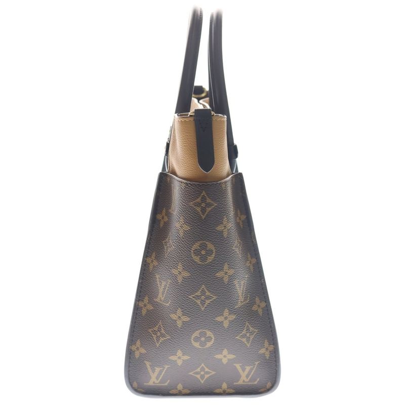 Louis Vuitton on My Side MM Monogram Leather 2-Way Bag Gold Navy Beige