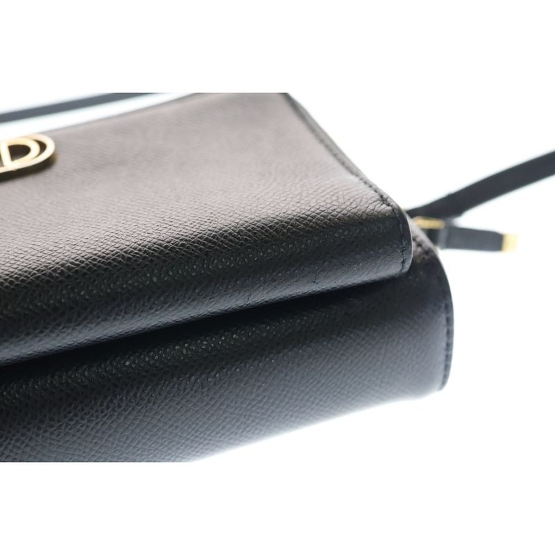 Dior Caro Mini Shoulder Bag Black Leather Gold