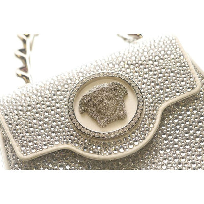 Versace la Medusa Mini Chain Shoulder Bag 2-Way Silver