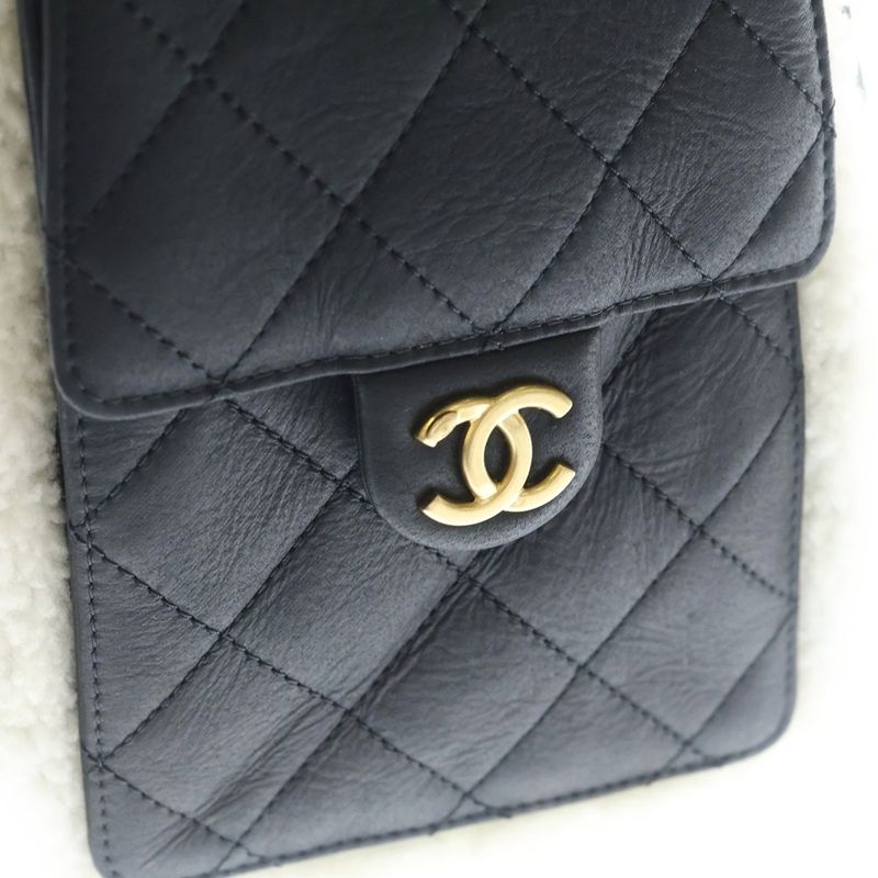 Chanel 25 Small Handbag Chain Bag Black Mouton Gold