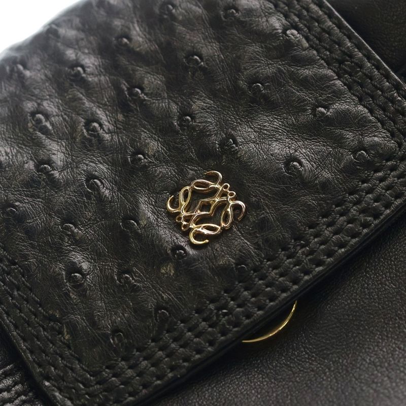Loewe Tote Black Leather Gold