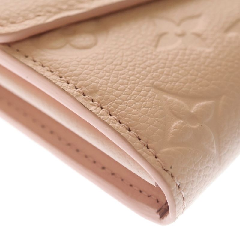 Louis Vuitton Monogram Empreinte Portefeuille Sarah Wallet Card Case Pink