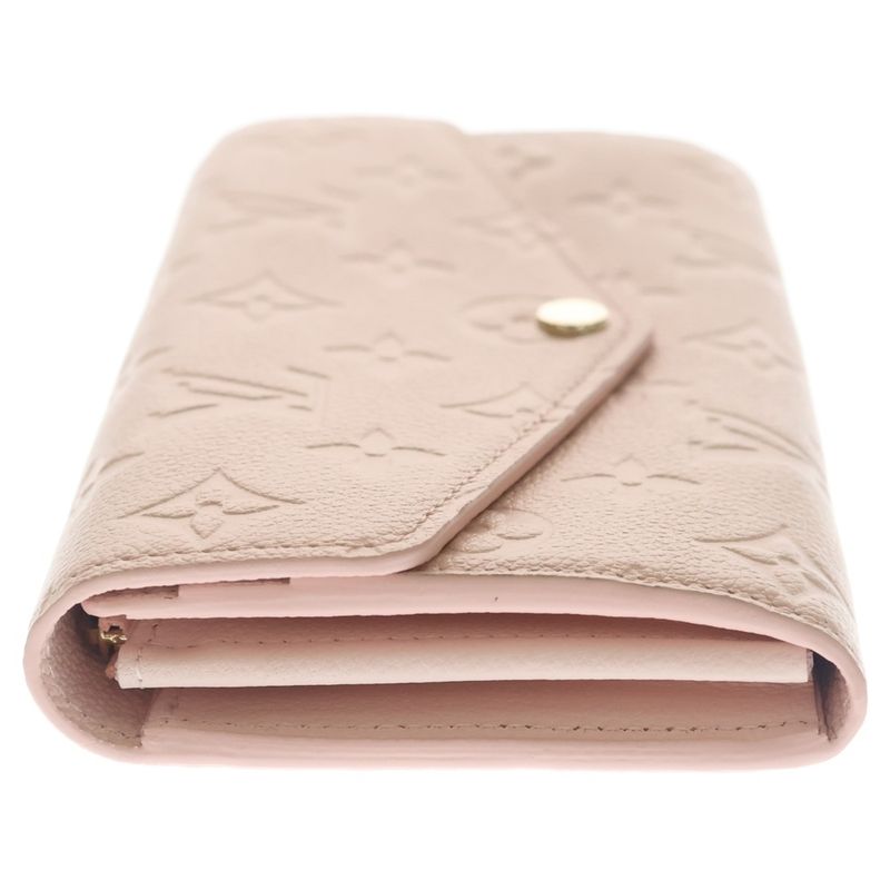 Louis Vuitton Monogram Empreinte Portefeuille Sarah Wallet Card Case Pink