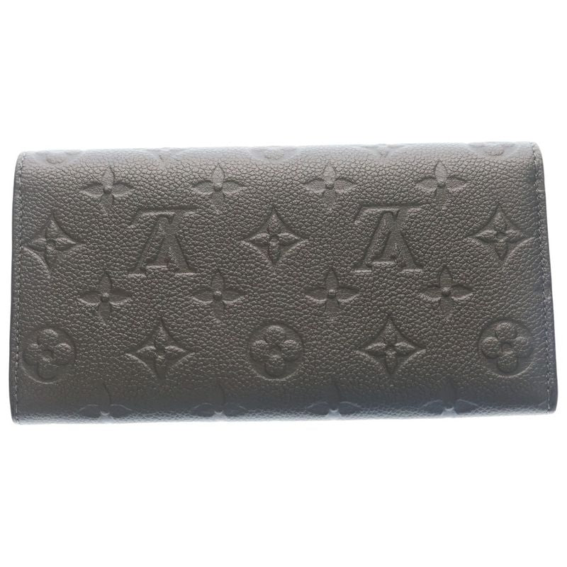 Louis Vuitton Portefeuille Sarah NM Wallet Card Case Metallic Gray Leather Gold