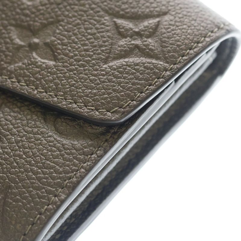 Louis Vuitton Portefeuille Sarah NM Wallet Card Case Metallic Gray Leather Gold