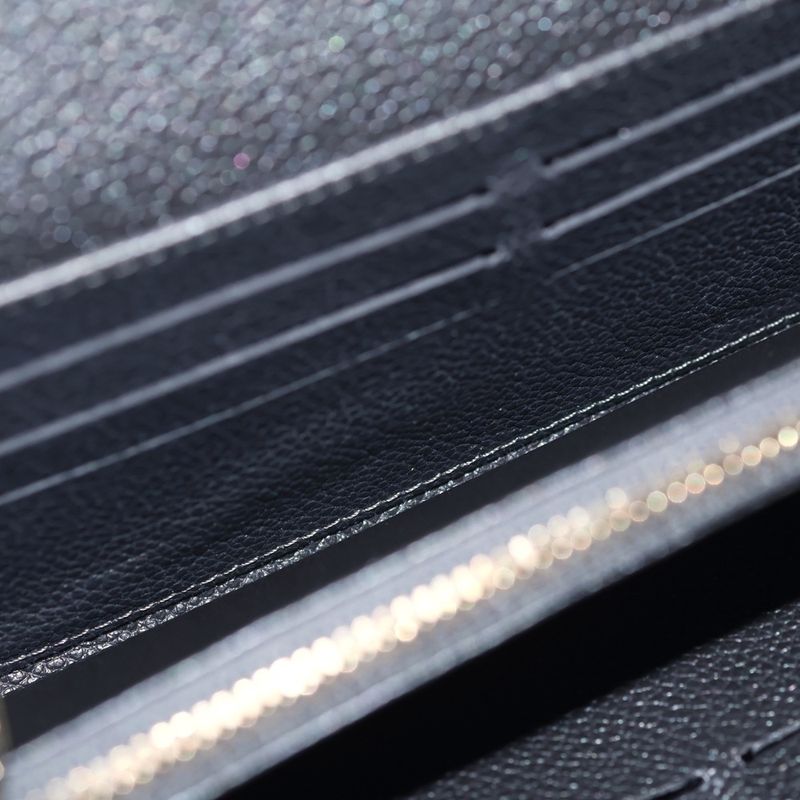 Louis Vuitton Portefeuille Sarah NM Wallet Card Case Metallic Gray Leather Gold