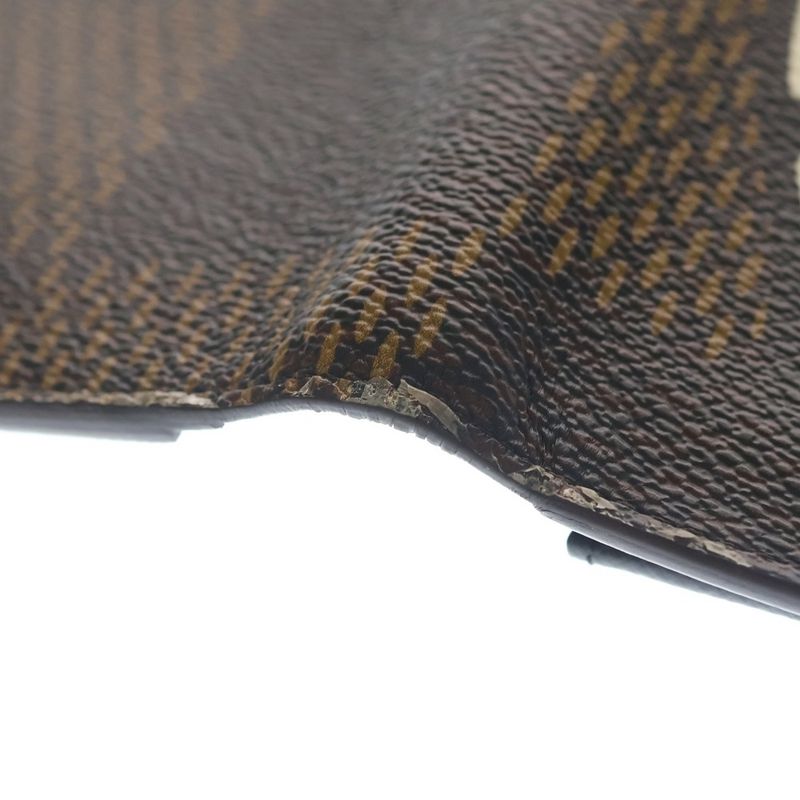 Louis Vuitton LV Damier Giant Portefeuille Plaza Wallet Card Case Brown Leather