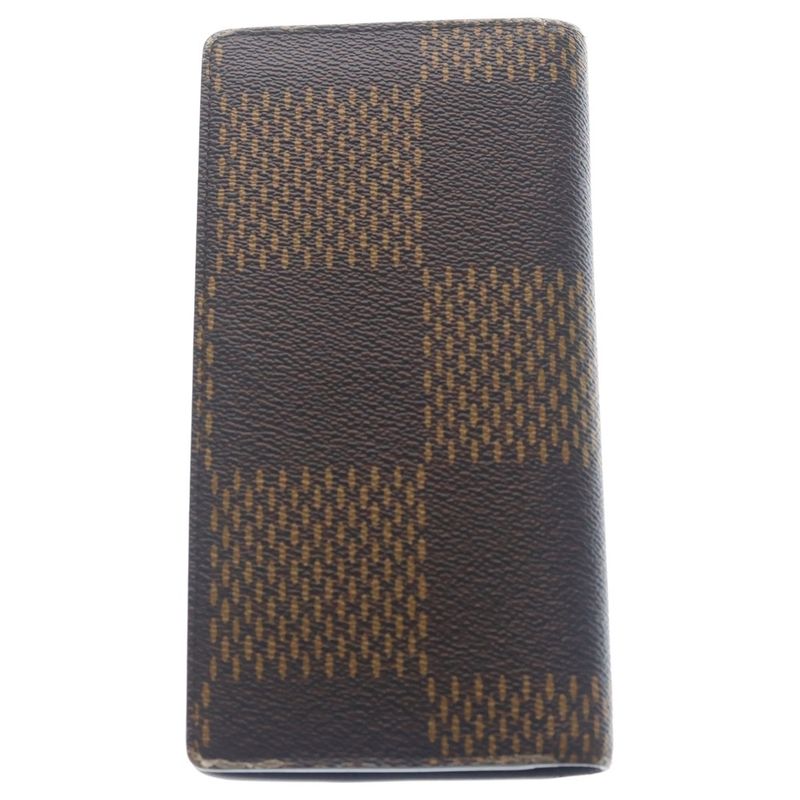 Louis Vuitton LV Damier Giant Portefeuille Plaza Wallet Card Case Brown Leather