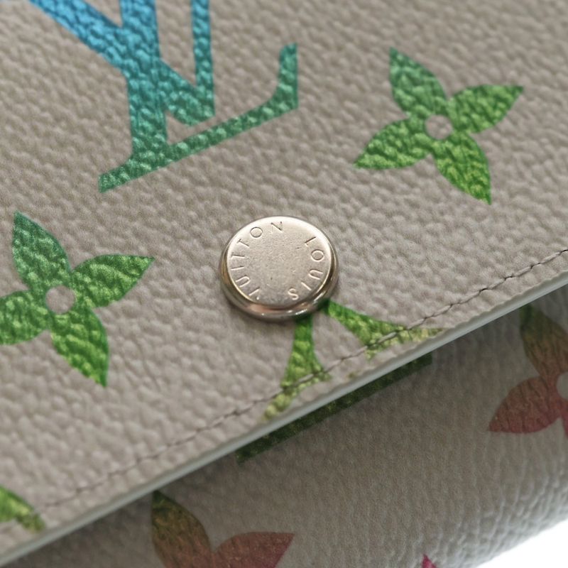 Louis Vuitton Monogram Iridescent Victor Wallet Gradient Compact Trifold Coin