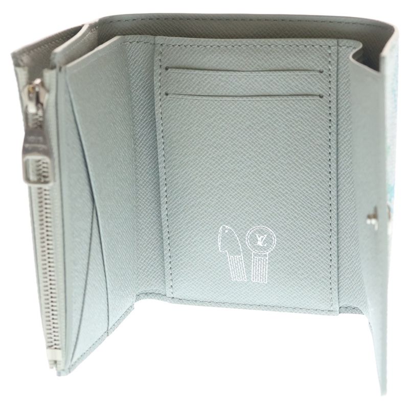 Louis Vuitton Monogram Iridescent Victor Wallet Gradient Compact Trifold Coin