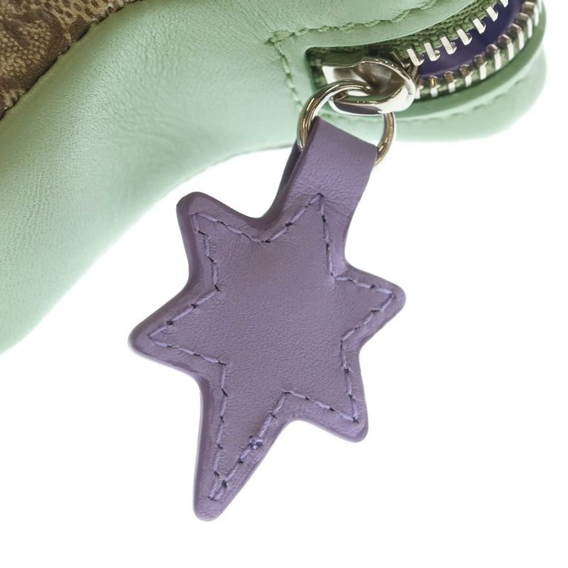 Gucci Yuko Higuchi Key Chain Bag Charm Mint Green Beige Leather Silver