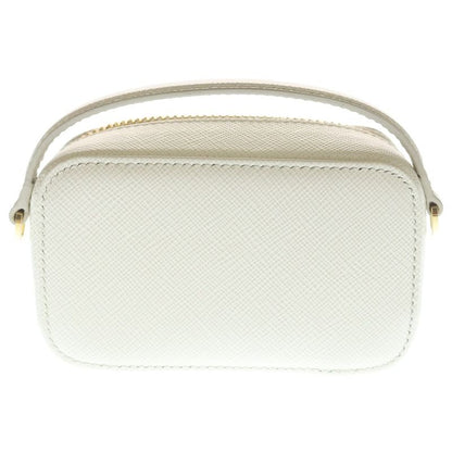 Prada Saffiano Mini Pouch 2-Way Chain Mini Shoulder Bag White Gold