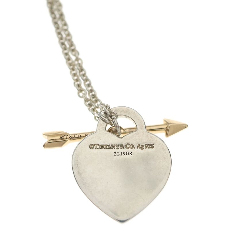 Tiffany & Co Return to Alloy Necklace Pendant Chain Silver 18k