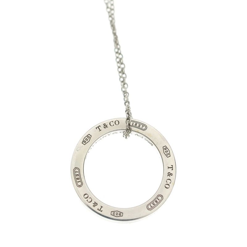 Tiffany & Co Circle Pendant Necklace Silver Chain