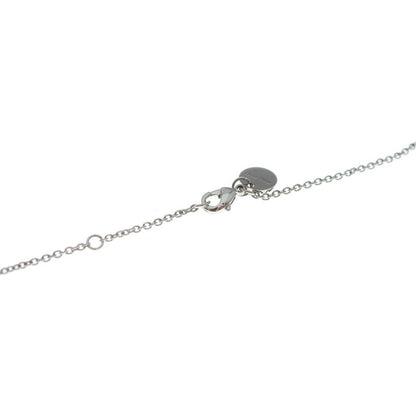 Miu Miu Logo Necklace Metal Pendant Chain Pink Silver