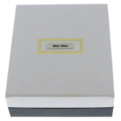 Miu Miu Logo Necklace Metal Pendant Chain Pink Silver