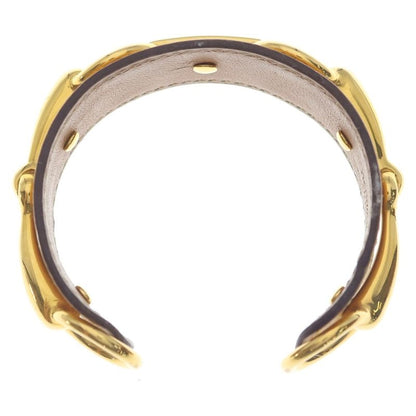 Hermes Bangle Bracelet Yellow Horsebit SS Epsom Gold