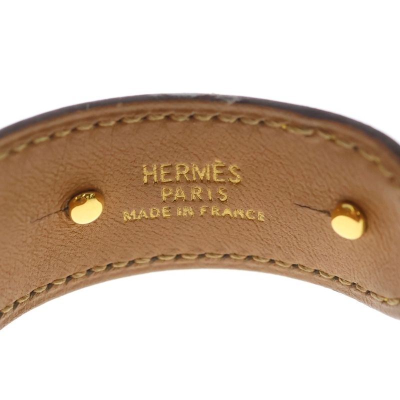 Hermes Bangle Bracelet Yellow Horsebit SS Epsom Gold