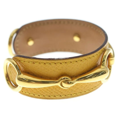 Hermes Bangle Bracelet Yellow Horsebit SS Epsom Gold