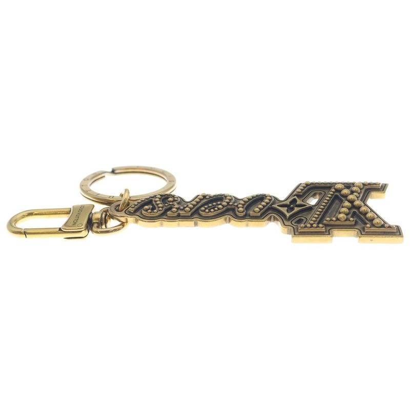 Louis Vuitton Rubber's Studs Bag Charm Key Ring Key Holder Gold