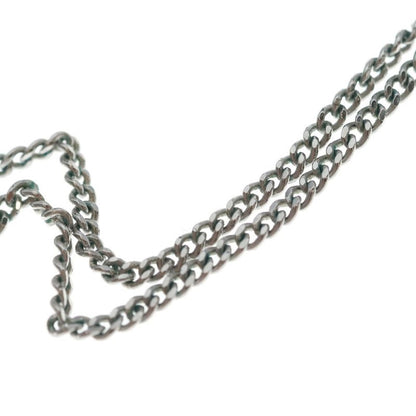 Fendi Fflogo Line Stone Necklace Pendant Chain Silver