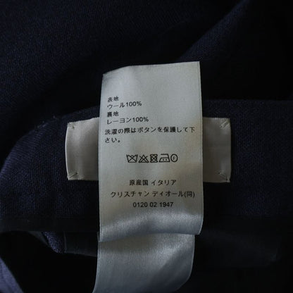 Dior Wool Pants Pleated Trousers Navy