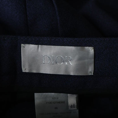 Dior Wool Pants Pleated Trousers Navy