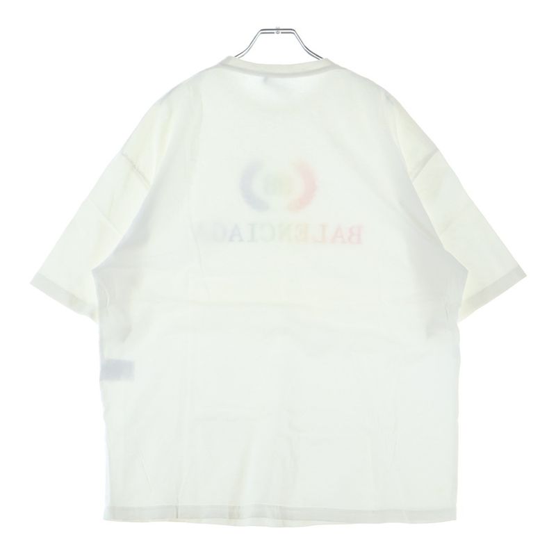 Balenciaga BB Rainbow Logo Embroidery T-Shirt White