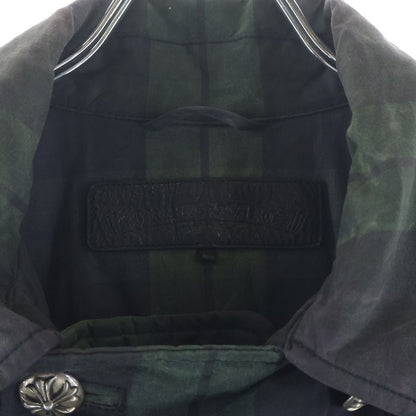Chrome Hearts Lining Quilted Oiled Cotton Check Peacoat Green Coat