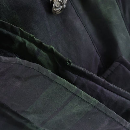 Chrome Hearts Lining Quilted Oiled Cotton Check Peacoat Green Coat