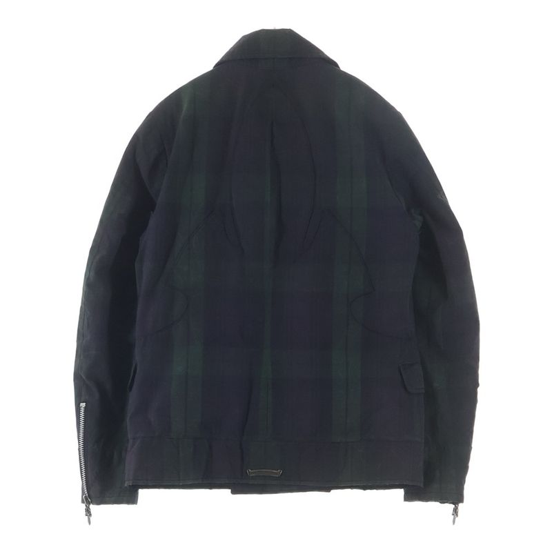 Chrome Hearts Lining Quilted Oiled Cotton Check Peacoat Green Coat