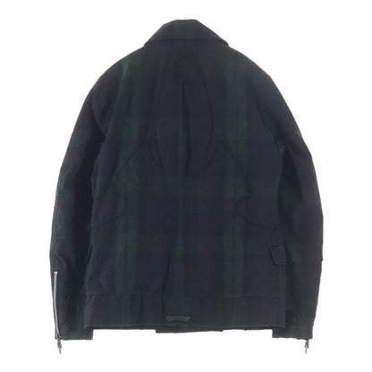 Chrome Hearts Lining Quilted Oiled Cotton Check Peacoat Green Coat