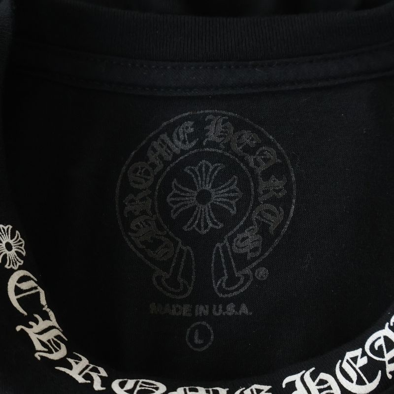 Chrome Hearts Neck Logo Tee Print Short Sleeve T-Shirt Black