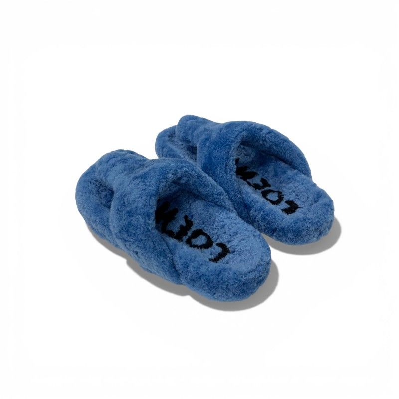 Loewe Sandals Shoes Mouth Blue Mule Thong Flat