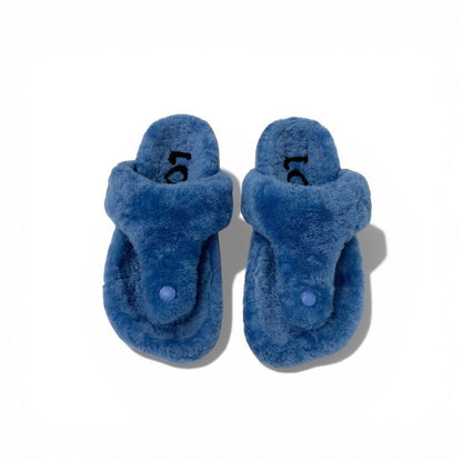 Loewe Sandals Shoes Mouth Blue Mule Thong Flat