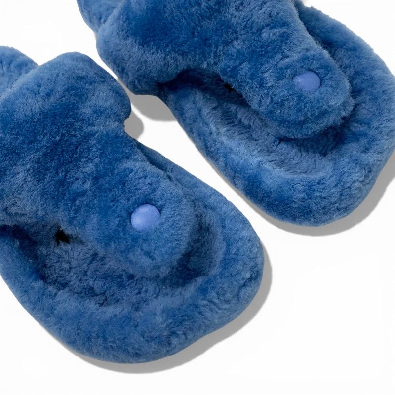 Loewe Sandals Shoes Mouth Blue Mule Thong Flat