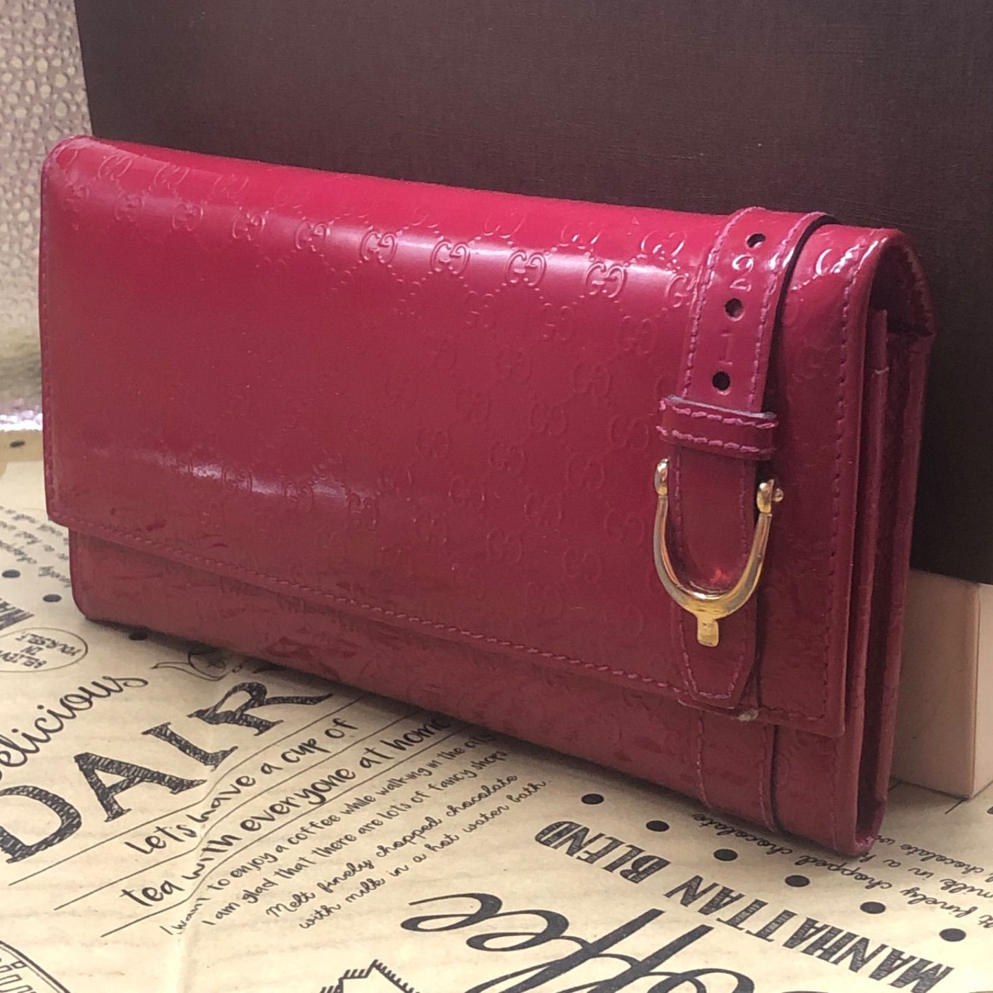 Gucci Wallet Nice Micro Guccissima Patent
