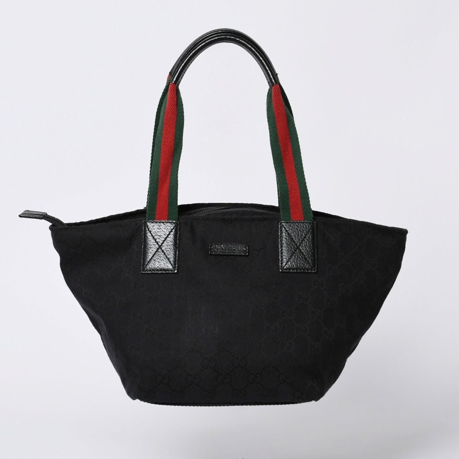 Gucci Handbag Sherry Line GG Canvas Silver Black