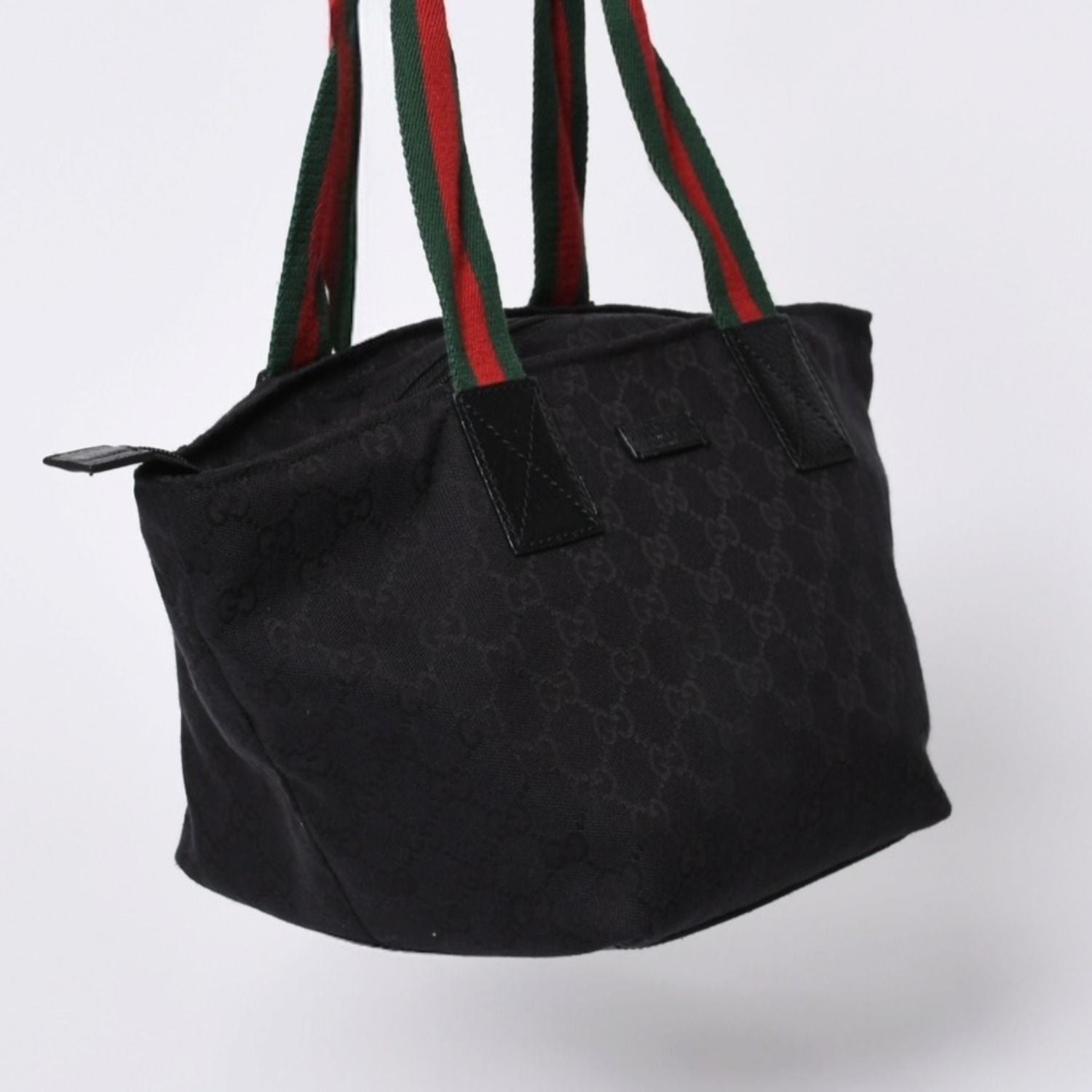 Gucci Handbag Sherry Line GG Canvas Silver Black — view 3