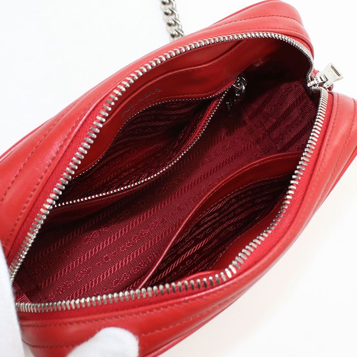 Prada Chain Diagram Shoulder Bag Leather