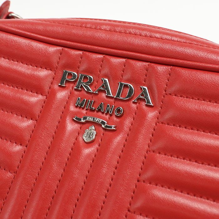Prada Chain Diagram Shoulder Bag Leather