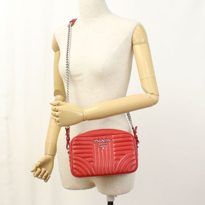Prada Chain Diagram Shoulder Bag Leather