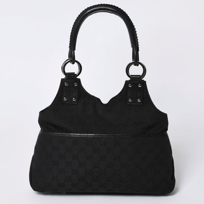 Gucci Hand Bag Handbag GG Canvas Black