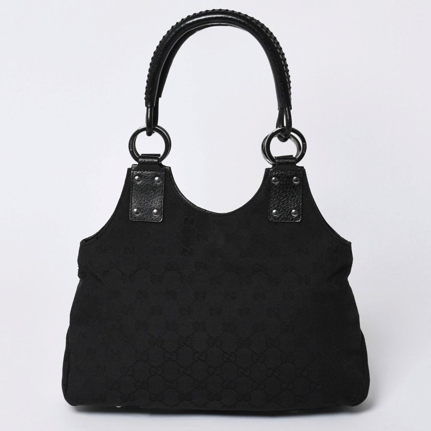 Gucci Hand Bag Handbag GG Canvas Black — view 3