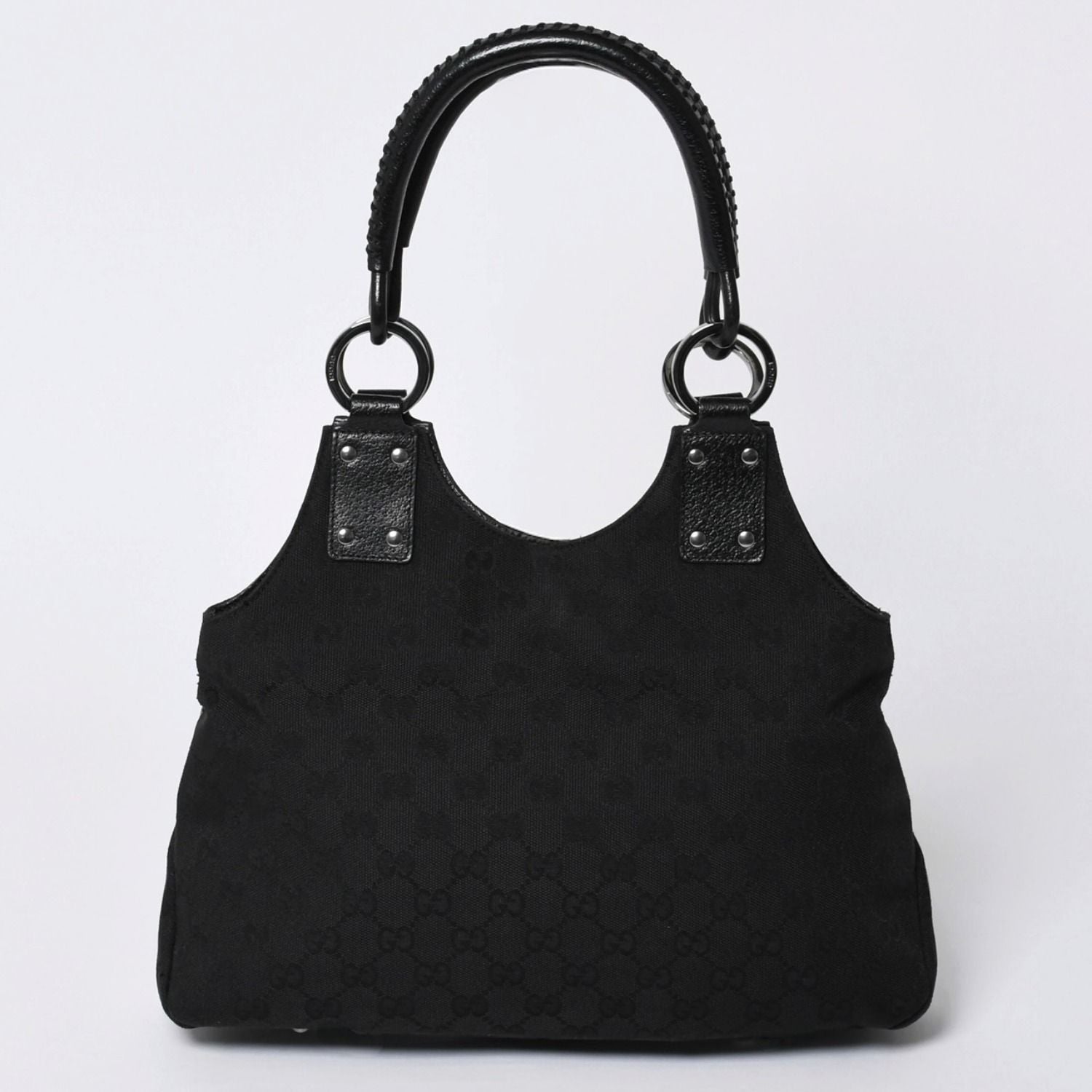 Gucci Hand Bag Handbag GG Canvas Black — view 3
