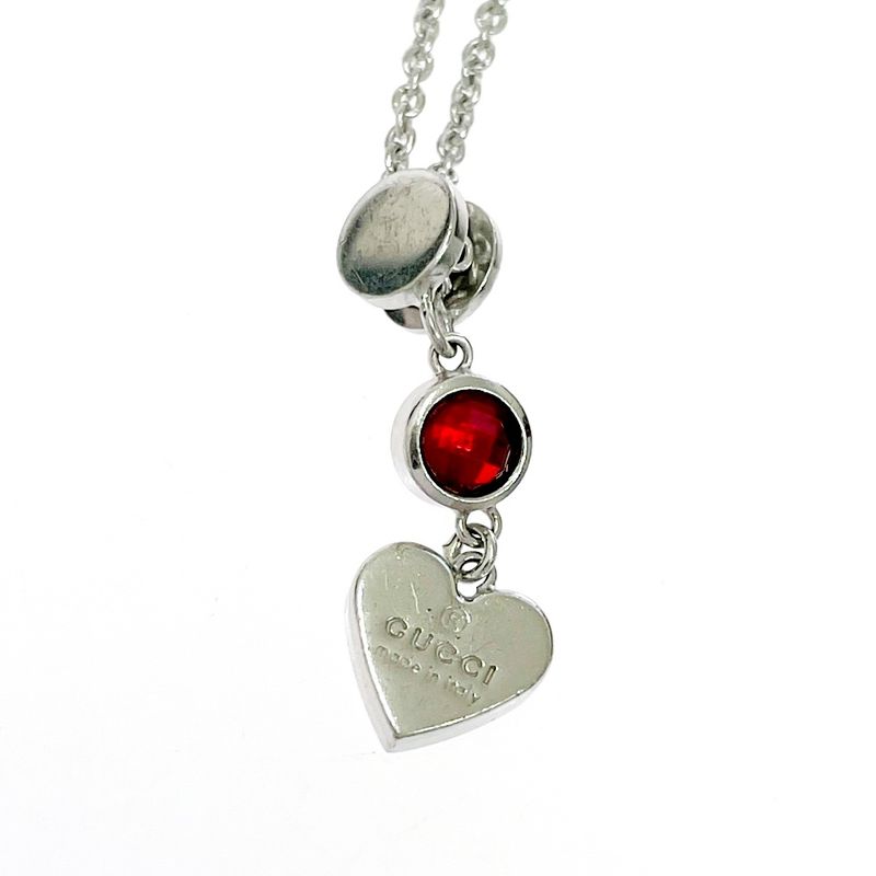 Gucci Silver Heart Necklace 925 Sterling Engraved