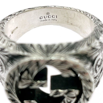 Gucci Silver Arabesque Interlocking Gring 925 Engraved Ring
