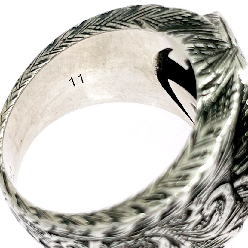 Gucci Silver Arabesque Interlocking Gring 925 Engraved Ring
